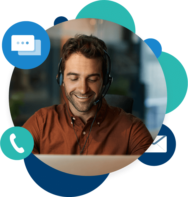 customer service agent smiling customer service agent
